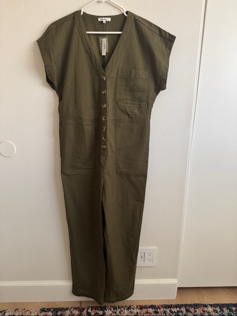 NWT Cap-sleeve Madewell Jumpsuit - Kale - size L